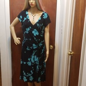 EVAN PICONE FLORAL MULTICOLOR PLEATED DRESS SZ 14